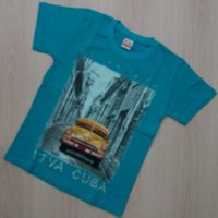 Светлосиня тениска Хавана за възраст 10-11год., за ръст 134см, снимка 2 - Детски тениски и потници - 29487158