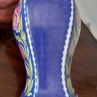 Немска порцеланова ваза с флорални мотиви и позлата , снимка 5 - Вази - 35499760