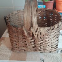 Стара плетена кошница, снимка 2 - Антикварни и старинни предмети - 23923630