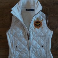Polo Ralph Lauren Equestrian Vest Suede Trim White Quilted Full Zip - страхотен дамски елек , снимка 6 - Елеци - 42925510