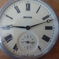 Джобен часовник Молния Мълния Molnija с кораб, снимка 2 - Антикварни и старинни предмети - 44329582