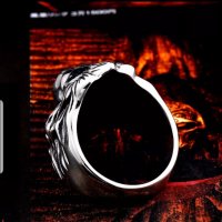 Рокерски пръстен -  Лъвска глава, снимка 3 - Пръстени - 44211151