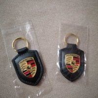 Качествен черен и тъмно- кафяв кожен ключодържател с цветна метална  емблема на Порше Porsche, снимка 5 - Аксесоари и консумативи - 35648142