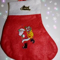 ПРОМО Коледно чорапче с Дядо Коледа с чифт детски коледни чорапи и картичка чорапки памук подарък, снимка 3 - Чорапи - 38846350