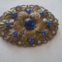 Стара Дамска Брошка със сини циркони, снимка 8 - Антикварни и старинни предмети - 37332070