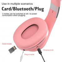 2022 RGB Безжични Слушалки Котешки Уши Bluetooth Хит Подарък, снимка 6 - Безжични слушалки - 35214280