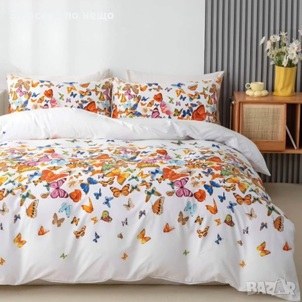 Спален Комплект С 4 Части Цветни Пеперуди Код A801, снимка 1