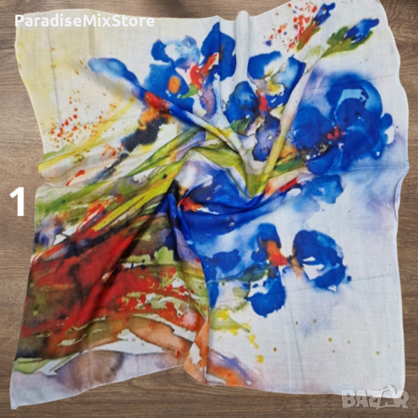 Дамски памучен шал 70х70 см, снимка 1