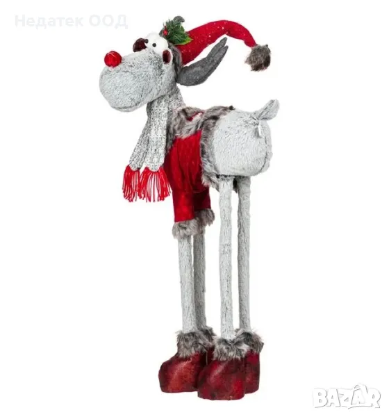 Коледна декоративна фигура, Елен, Червен, 86 см, снимка 1