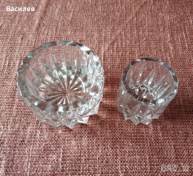 Продавам  ретро кристален пепелник комплект с цигаретник, снимка 1