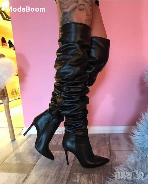 Кожени чизми на ток , снимка 1