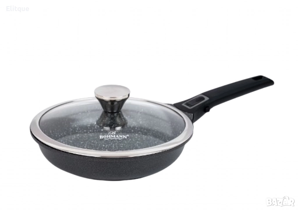 Тиган с капак Bohmann, 24 или 28см. 1.9л., Лят алуминий, Подвижна дръжка, Индукция, снимка 1