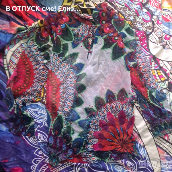 Desigual флорална риза бохо етно, тип коприна дълъг ръкав, снимка 1