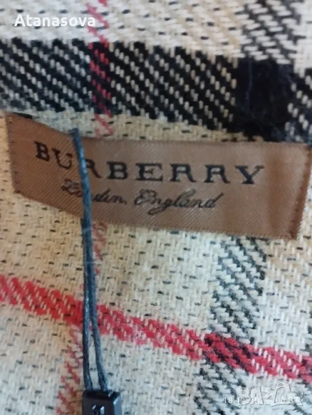 Продавам английски луксозен мъжки шал от кашмир Burberry , снимка 1