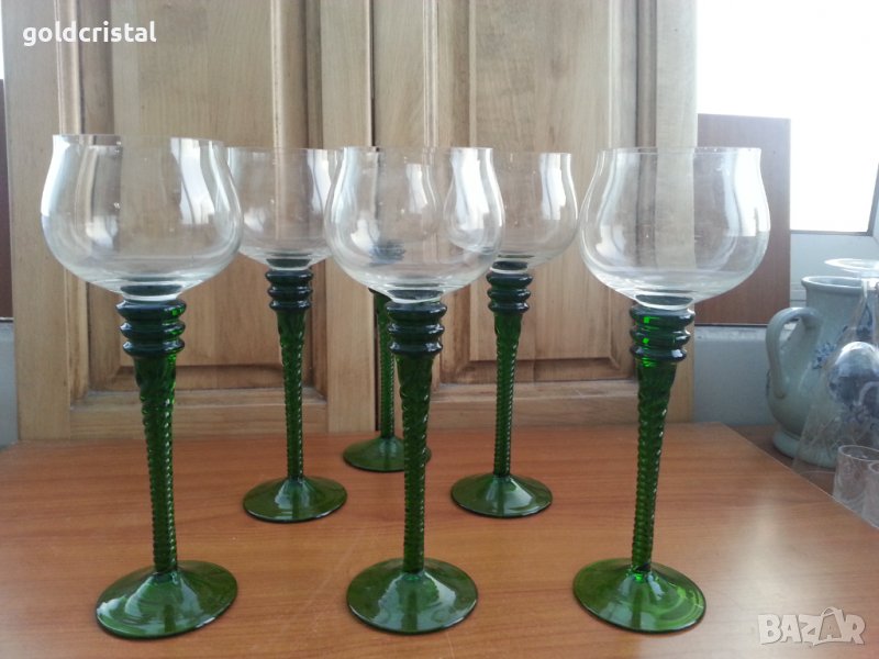 стари стъклени чаши ръчна изработка , снимка 1