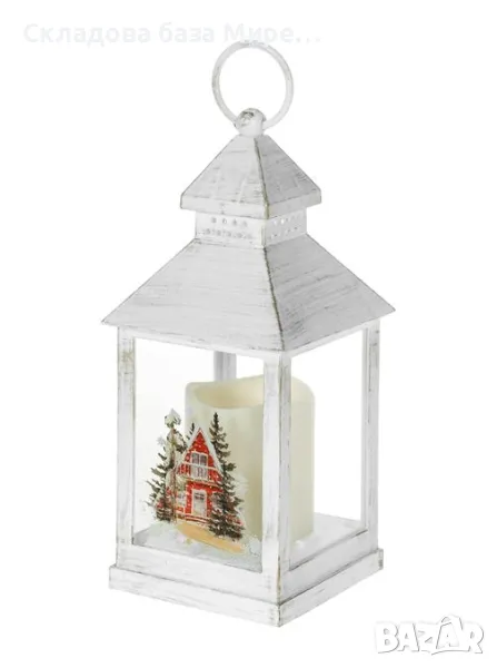 Коледен фенер LED осветление, 10х10х24 сантиметра , снимка 1