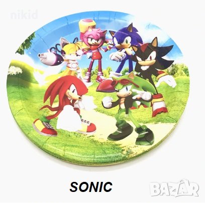 Соник Sonic 10 бр парти чинии чинийки, снимка 1