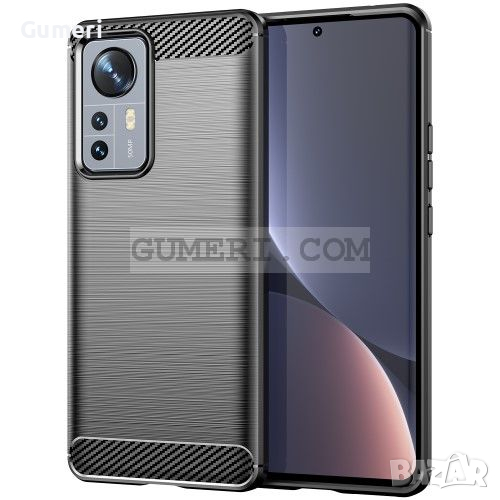 Xiaomi 12 Pro - Противоударен Силиконов Гръб - Карбон, снимка 1
