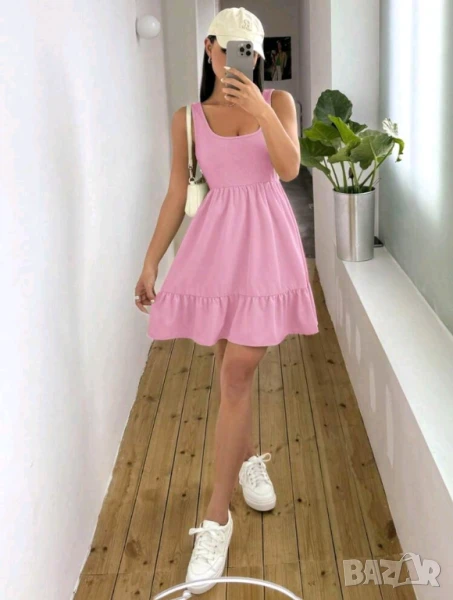 Розова лятна рокля, снимка 1