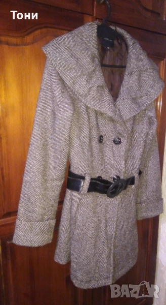 Дамско Вълнено Зимно Топло Палто М, снимка 1