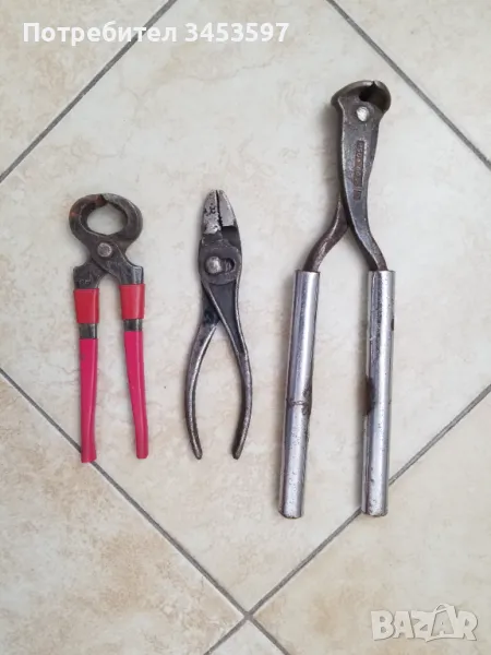 Клещи кована стомана - 3 броя, снимка 1