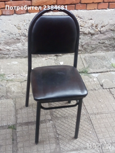 Метални столове тапицирани с кожени седалки и облегалкии, снимка 1