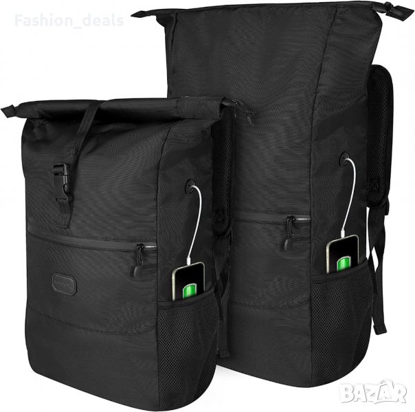 Нова черна Раница за лаптоп 15,6 инча Лека пътна за Спорт Пътуване Бизнес, снимка 1