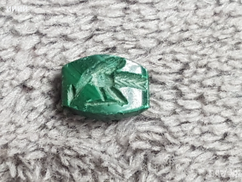 Камък хризопраз гема паун, снимка 1