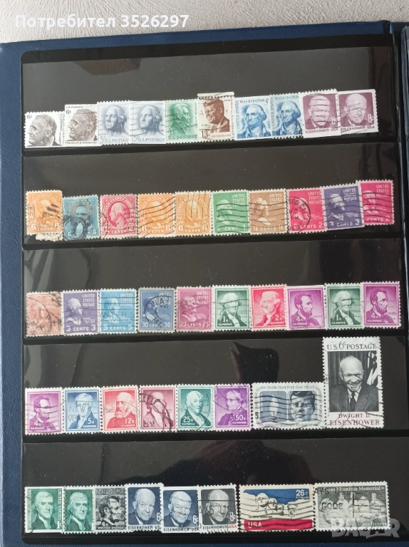 Колекция от пощенски марки с ликовете на Американски президенти от началото на миналия до съвременни, снимка 1