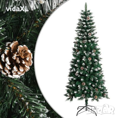 vidaXL Изкуствена коледна елха със стойка, зелена, 180 см, PVC(SKU:345180, снимка 1