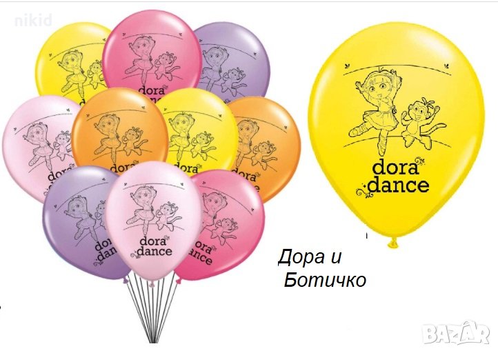 Дора и Ботичко Обикновен надуваем латекс латексов балон парти, снимка 1