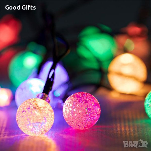 Коледни лампички Коледни топки, 1.70м, Многоцветни, снимка 1