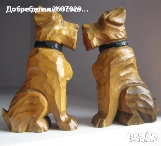 Кучета:  куче териер, дакел стар дървен пепелник фигура, табела предупреждение чугун, куче пепелници, снимка 1