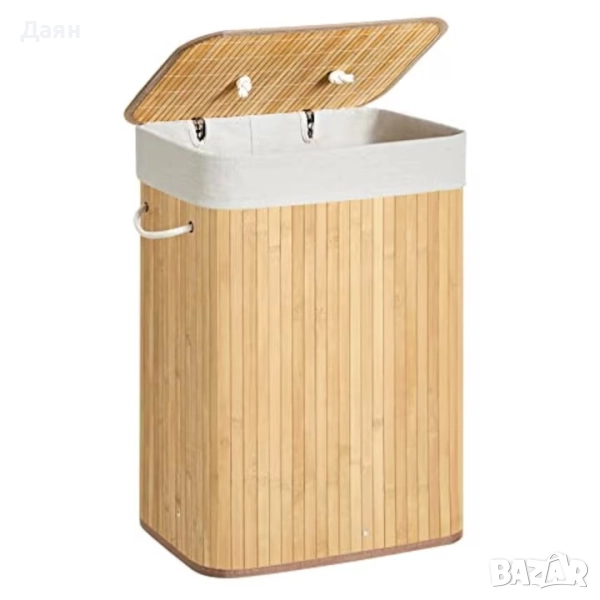 Кош за пране, бамбук, 72L SONGMICS, снимка 1