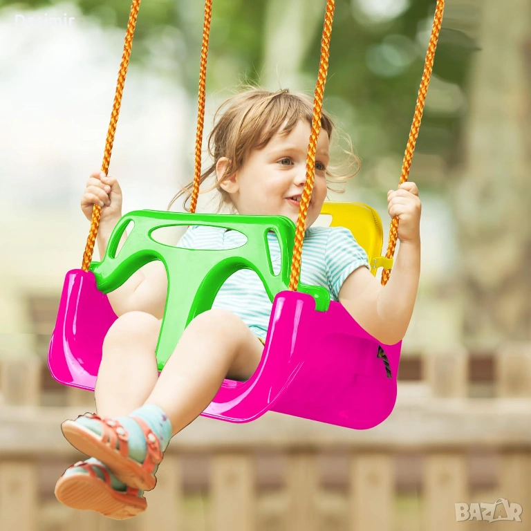 Детска люлка 3-в-1 KINSPORY – расте заедно с детето (тъмно розова), снимка 1