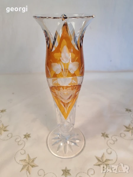 двуцветна кристална ваза Bohemia , снимка 1