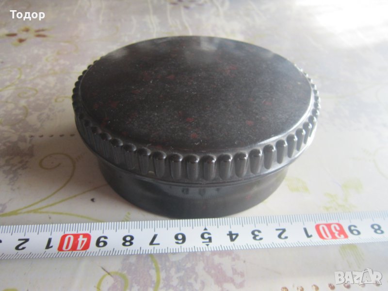 Старинна бакелитова кутия за бижута кехлибар, снимка 1