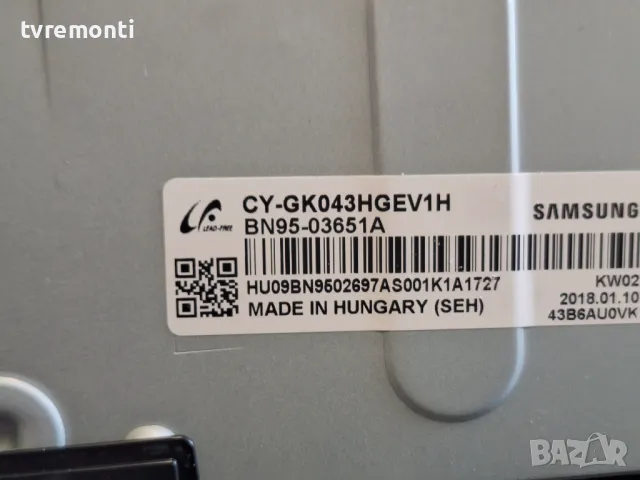 Платка POWER SUPPLY BN44-00806A for 43 inc DISPLAY CY-GK043HGEV1H for, Samsung UE43MU6172U, снимка 4 - Части и Платки - 47603438