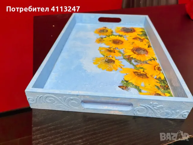 Поднос направен с декупаж , снимка 2 - Декорация за дома - 50434265