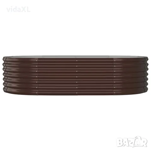 vidaXL Градинска повдигната леха поцинкована стомана кафяво, снимка 3 - Саксии и кашпи - 56146675