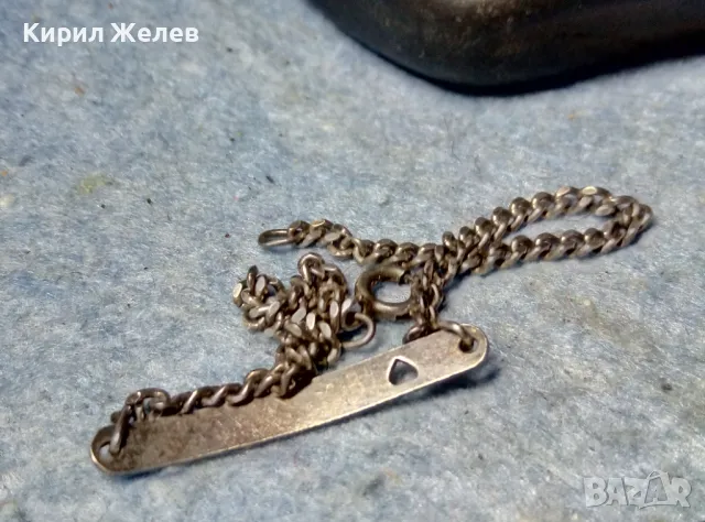 КРАСИВА РОМАНТИЧНА СРЕБЪРНА ГРИВНА със СЪРЧИЦЕ СРЕБРО ВИСОКА ПРОБА СТАРА МАЙСТОРСКА ИЗРАБОТКА 48897, снимка 5 - Гривни - 49001841