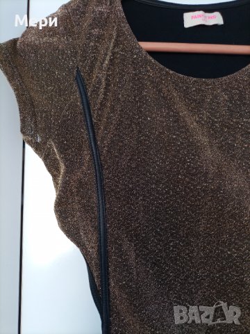 Секси дамска къса рокля в златно,размер М, снимка 2 - Рокли - 36845929