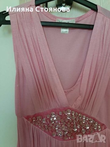 Красива розова туника блуза с камъни , снимка 2 - Туники - 29851805