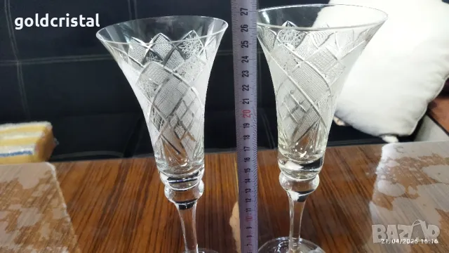 кристални сватбени чаши , снимка 8 - Сватбени аксесоари - 50104671