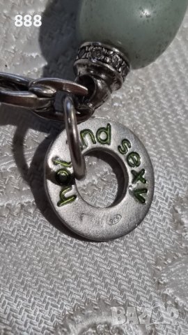 Vintage сребърна висулка Arezzo Italy с нефрит , снимка 4 - Колиета, медальони, синджири - 44186148