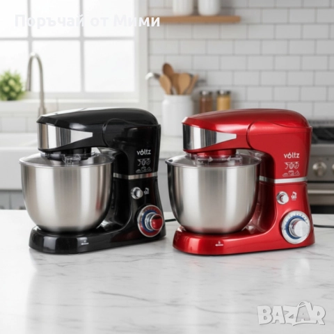 Планетарен миксер Voltz V51115G – 5L инокс купа, 6 скорости + Pulse, 3 бъркалки