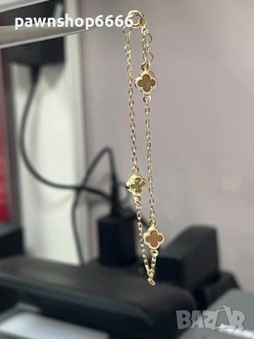 Златна гривна 14 карата 1,08 грама , снимка 2 - Гривни - 54086406