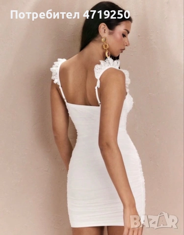Елегантна бяла рокля , снимка 2 - Рокли - 53234985