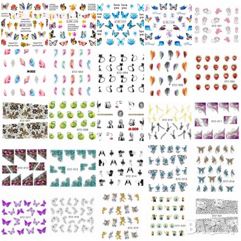 Водни атрактивни стикери за маникюр , снимка 9 - Продукти за маникюр - 23796039