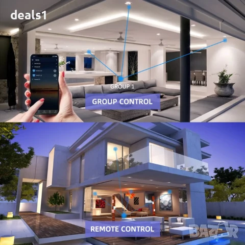 WiFi Димируема RGBCW LED крушка Tuya E27 15W Smart Life APP Съвместима с Alexa Google Home и Alice, снимка 6 - Лед осветление - 50534308